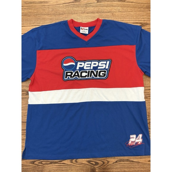 NWOT Chase Authentics Men's 2XL Pepsi Racing‎ NASCAR Jeff Gordon #24 T-Shirt - Picture 1 of 8